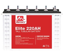 Mercury 220ah Tall Tubular Battery