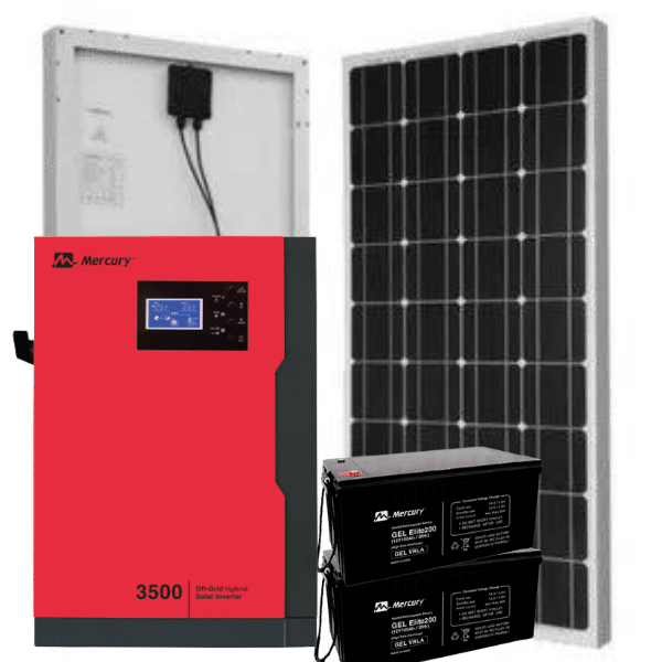 Mercury 3.5kVA Solar Hybrid Inverter System: 4x 300W Solar Panels MPPT -  Mercury Inverter, Buy Mercury Inverter and Battery Online In Nigeria