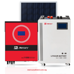 Mercury 11kVA Solar Hybrid Inverter + 10kWh Lithium and 9kW Panels