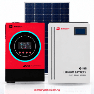 Mercury 4.5kVA Solar Hybrid Inverter + 5kWh Lithium and 3.6kW Panels
